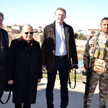Nordirak, Ninive-Ebene, zerstörte Christenstadt Batnaya, Bischof Manfred Scheuer, Patriarch Louis Sako, ICO-Obmann Slawomir Dadas, Peshmerga-Soldat
