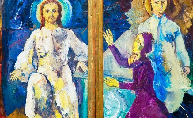 Auferstandener Christus, hl. Maria Magdalena und Engel am Mogersdorfer Altar / kathbild.at / Rupprecht